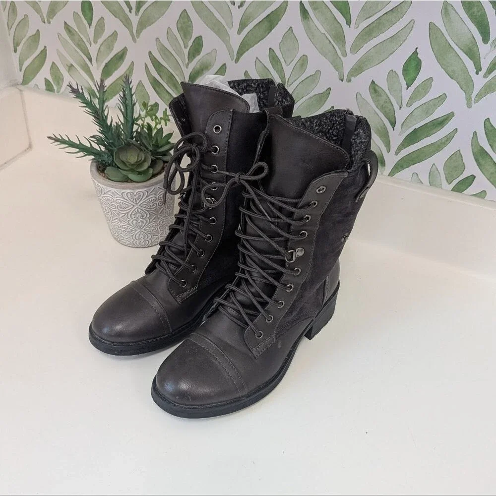 Dream Paris Brown Fold Down Boots 8 Edgy Grunge Winter Combat Alternative Fall